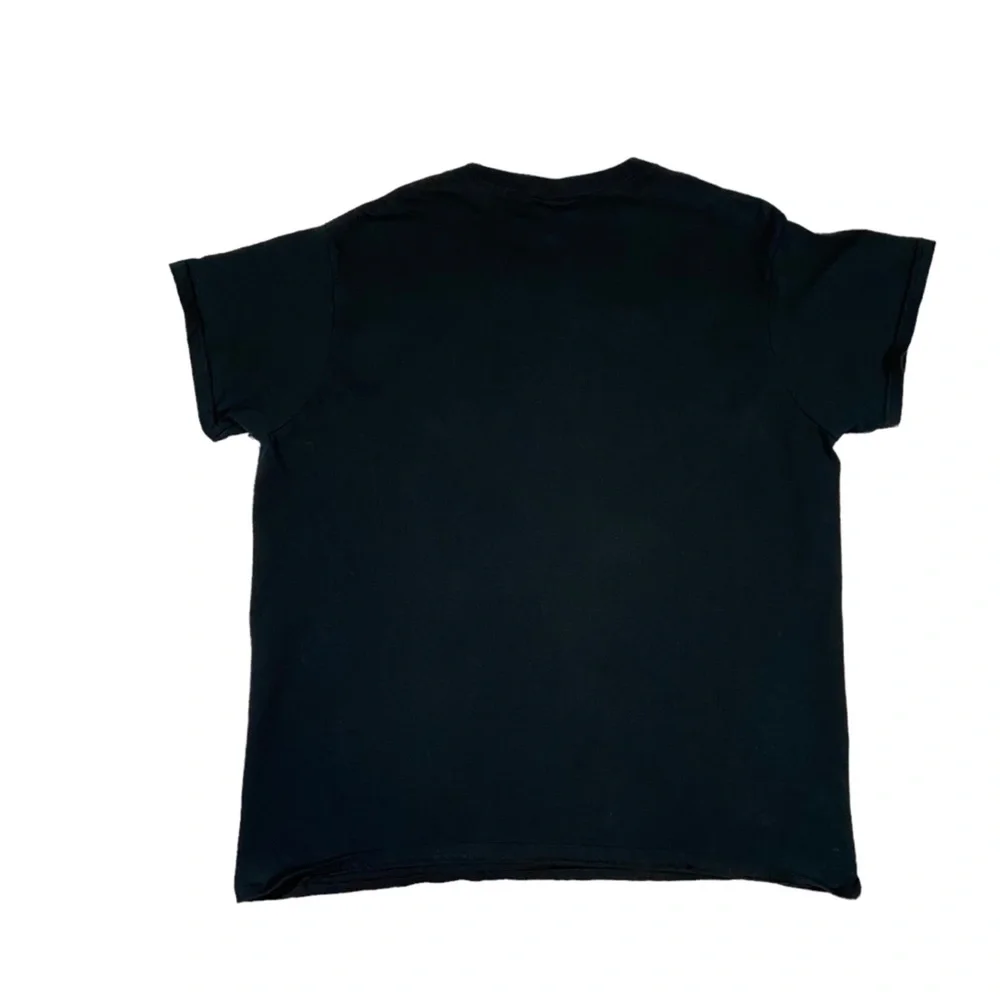 5/$25 Gildan‎ Black T-Shirt Size Large Short Sleeve Straight Fit 100% Cotton